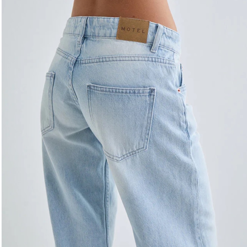 Motel Rocks Low Rise Parallel Jean in Icy Blue